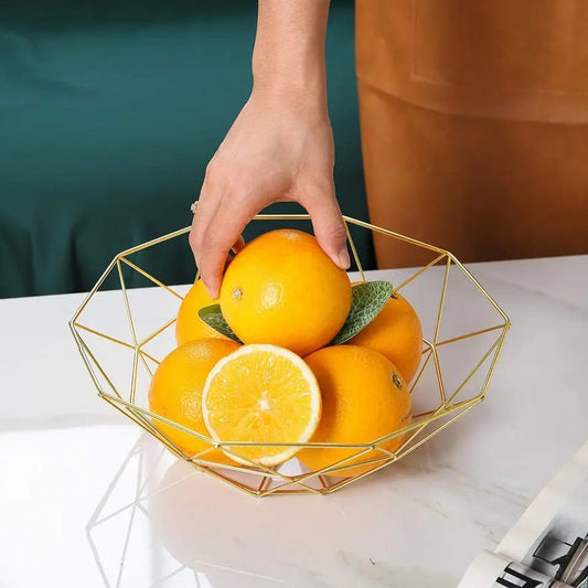 Creative Iron Fruit Basket-(5291) Golden  Apricot   