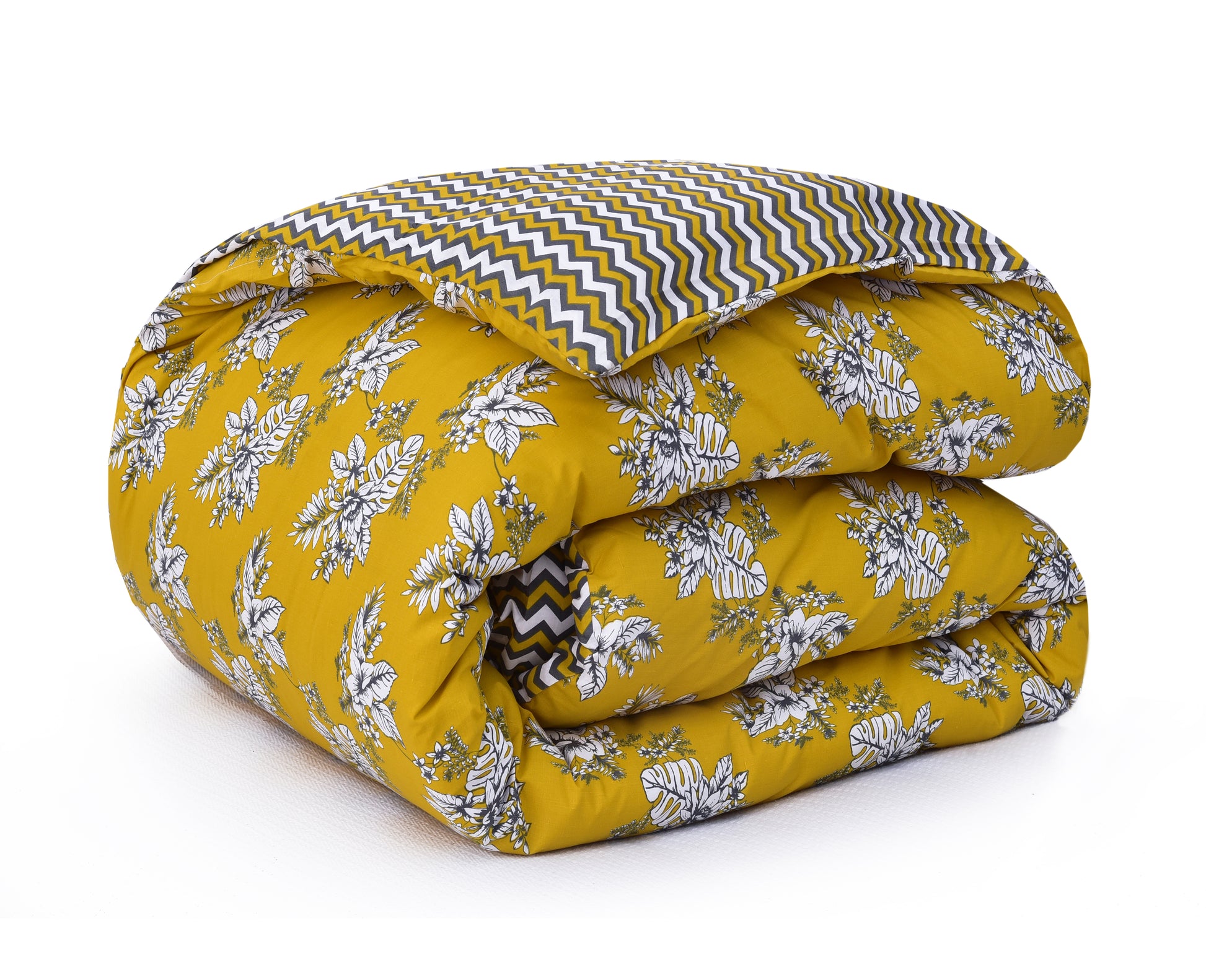 1 PC Single Comforter-Mustard Garden(Chevron) Comforters Apricot