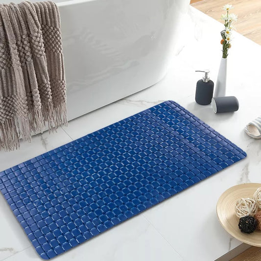 Anti Slip PVC Bathroom Mat-(2417)-Blue Bath Mats Apricot