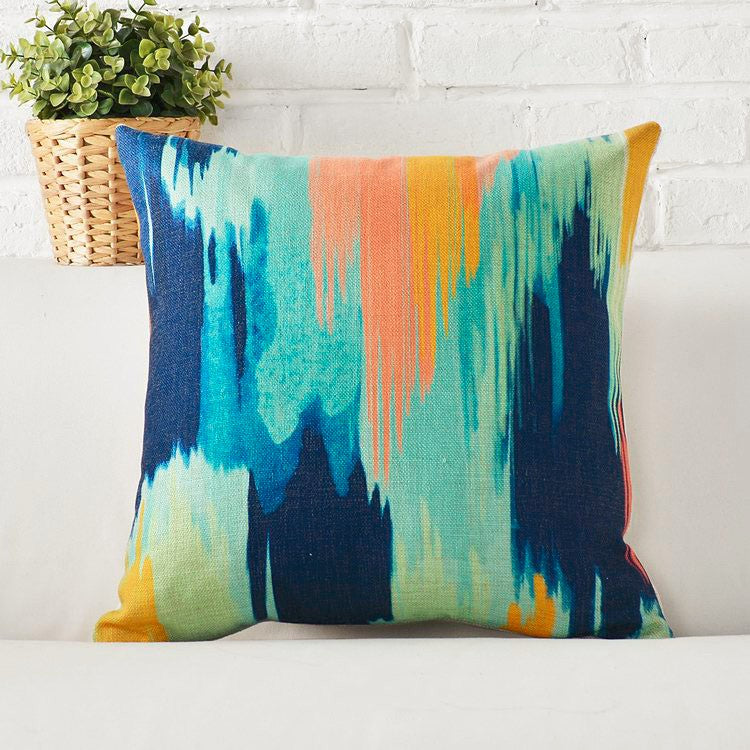 Digital Printed Cushions Assorted 5 PCs-Ikat Apricot