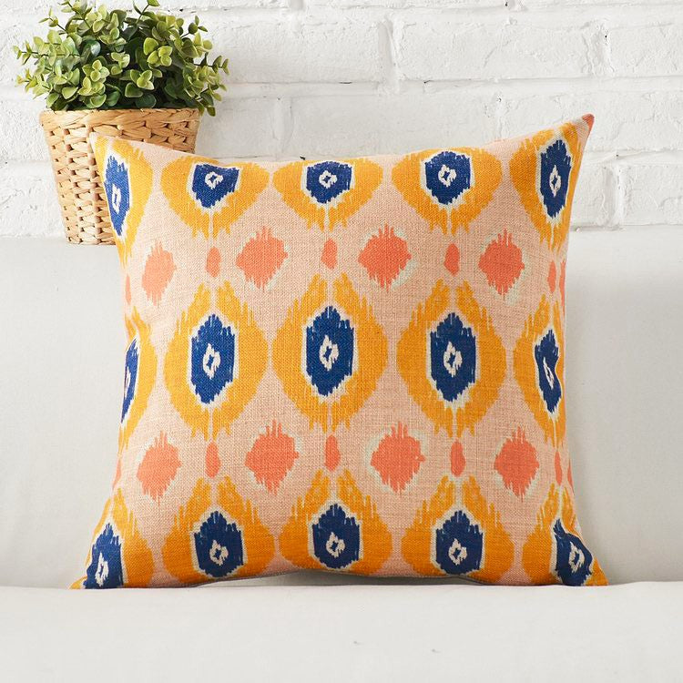 Digital Printed Cushions Assorted 5 PCs-Ikat cushions Apricot   