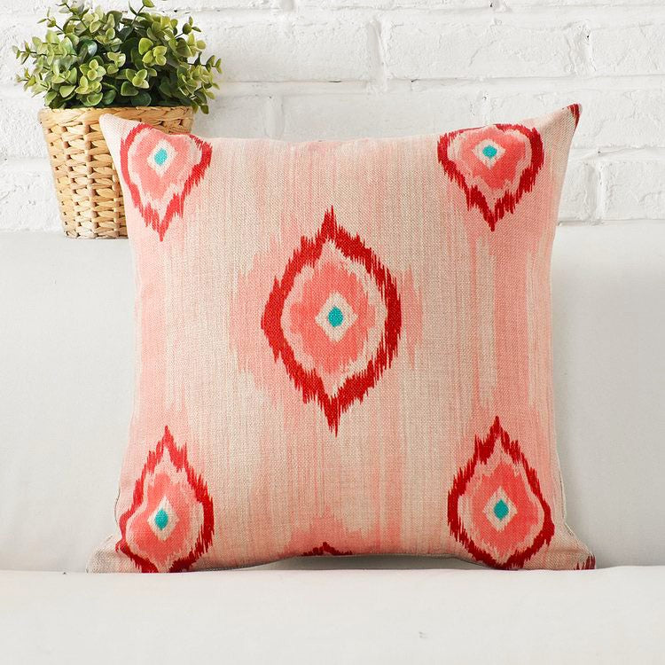 Digital Printed Cushions Assorted 5 PCs-Ikat cushions Apricot   