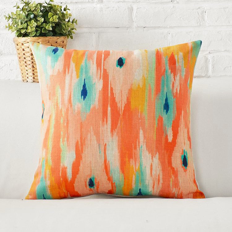 Digital Printed Cushions Assorted 5 PCs-Ikat Apricot