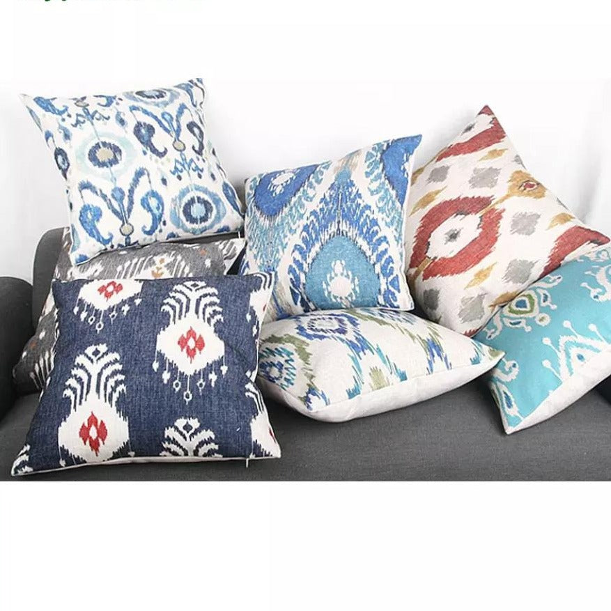 Digital Printed Cushions Assorted 5 PCs-Suzani Patterns Apricot