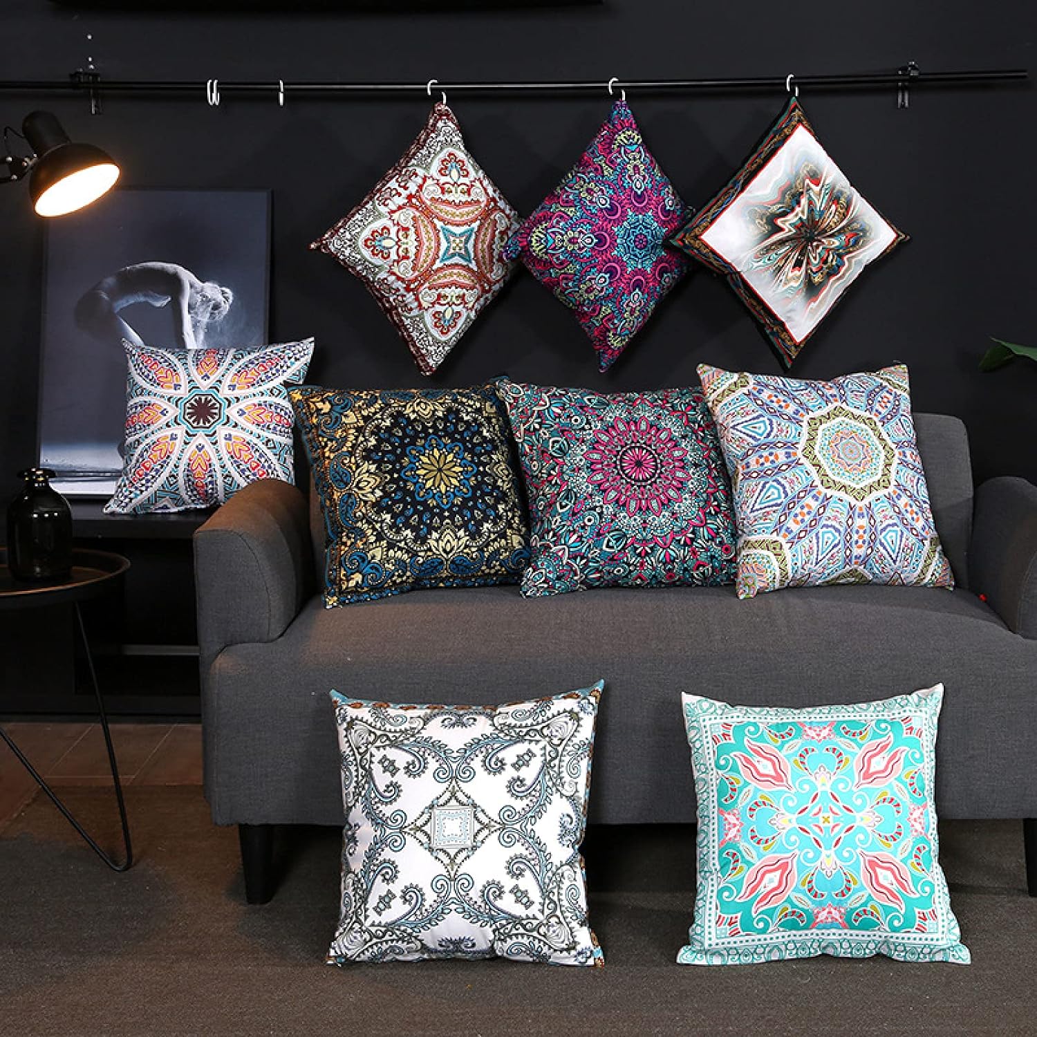 Digital Printed Cushions Assorted 7 PCs-Turkish Design cushions Apricot   