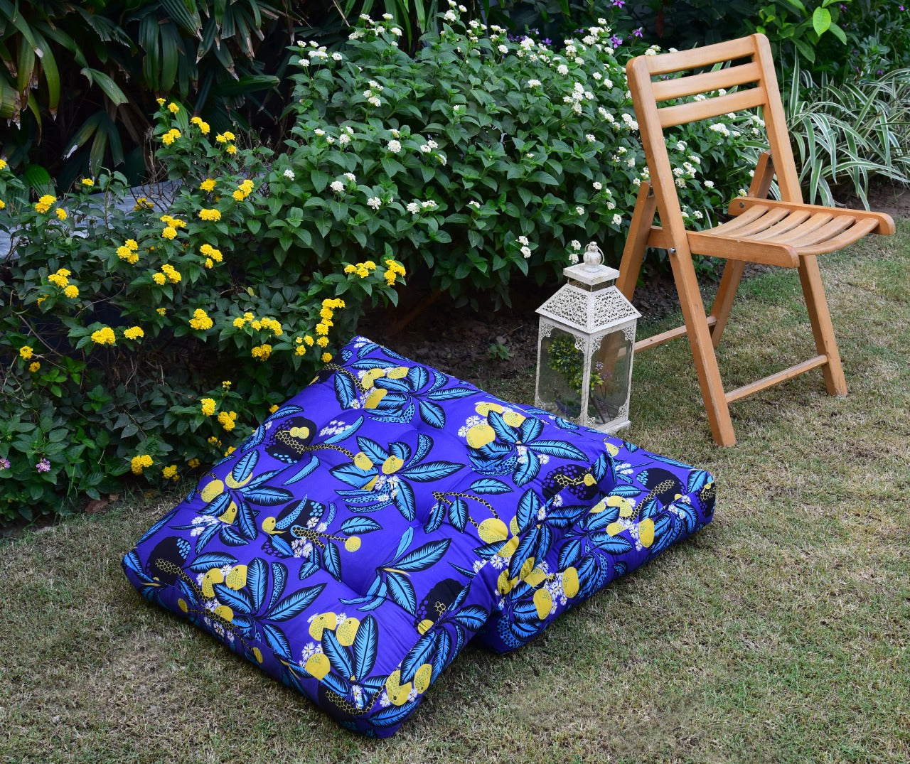 Digital Printed Square Floor Cushions- Dokie cushions Apricot   