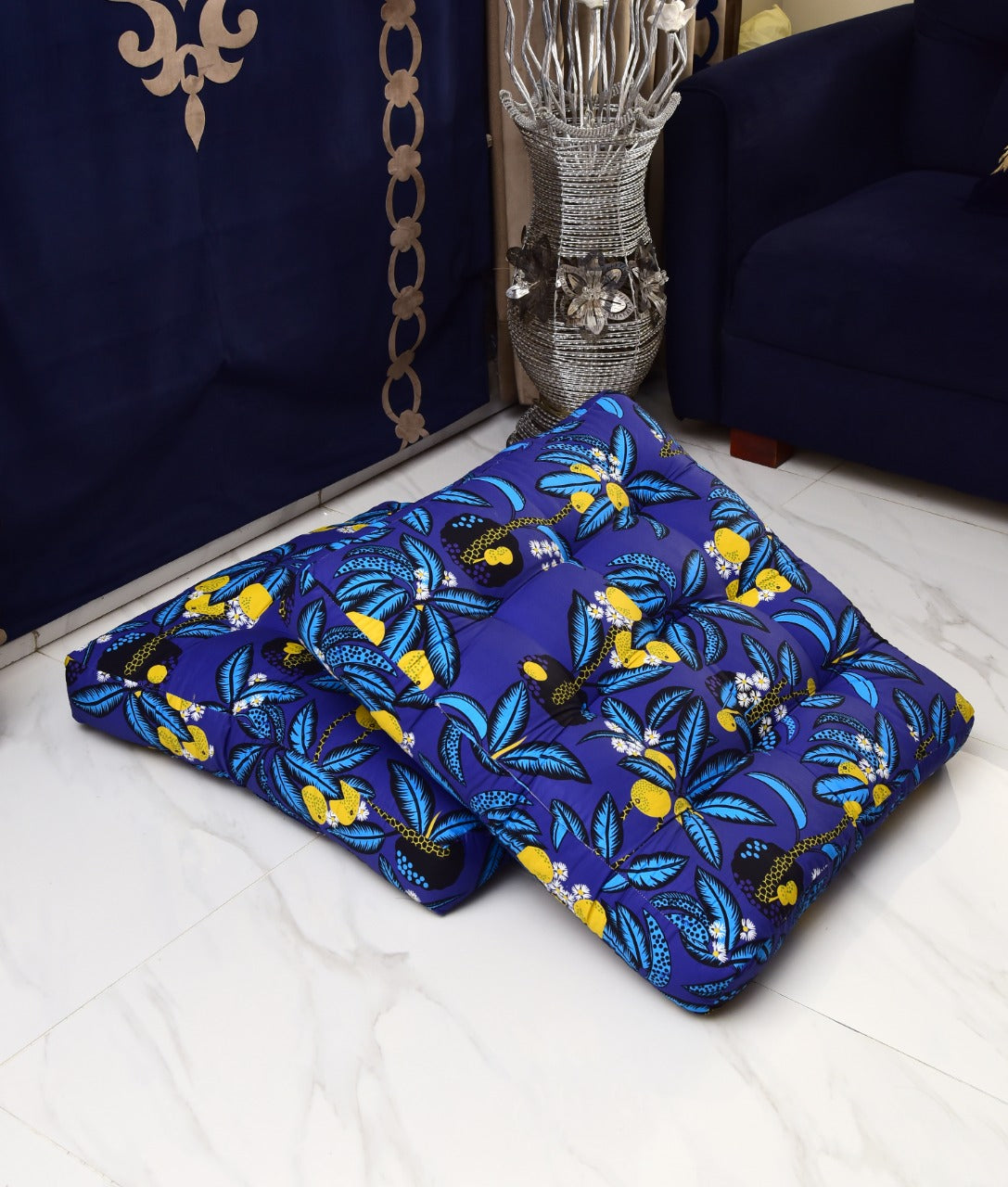 Digital Printed Square Floor Cushions- Dokie cushions Apricot   