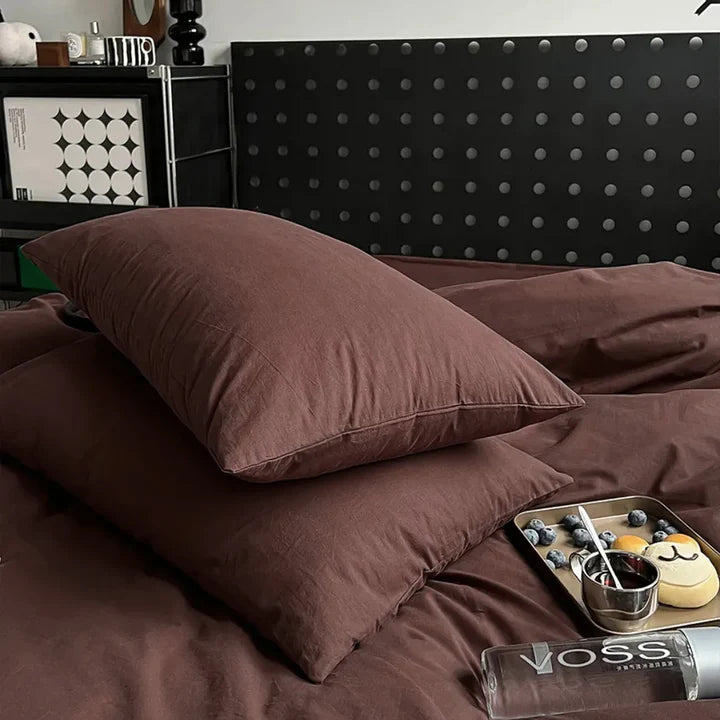 8 PCs Winter Razai Set-Solid Brown Comforters Apricot