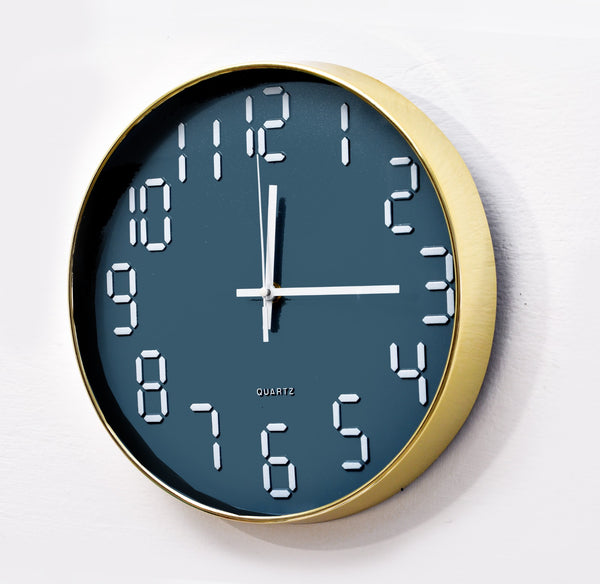 30 Cm Wall Clock-Embosed Digits Grey