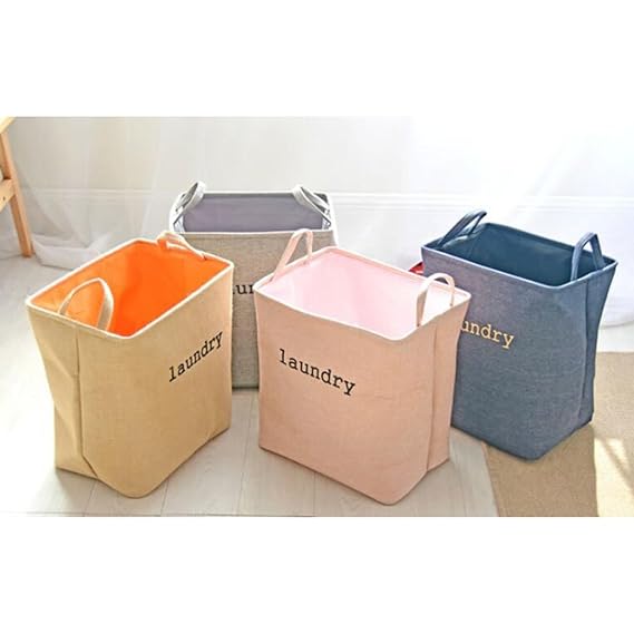 Eva Collapsible Laundry Basket-Beige  Apricot   