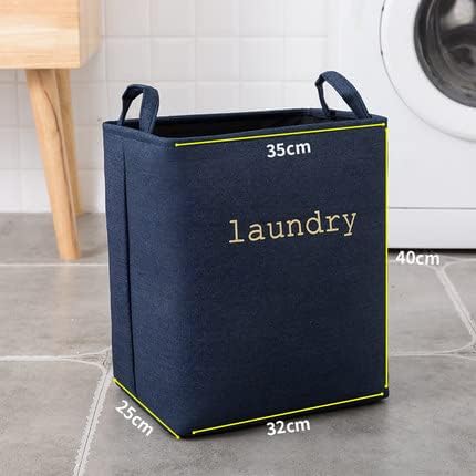 Eva Collapsible Laundry Basket-Blue  Apricot   