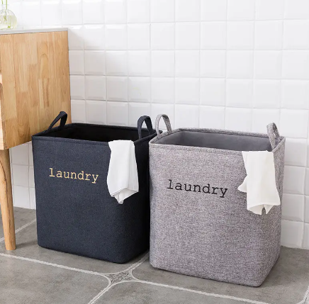 Eva Collapsible Laundry Basket-Blue  Apricot   