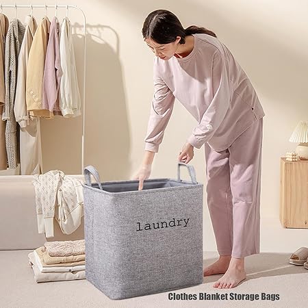 Eva Collapsible Laundry Basket-Grey(5395)  Apricot   