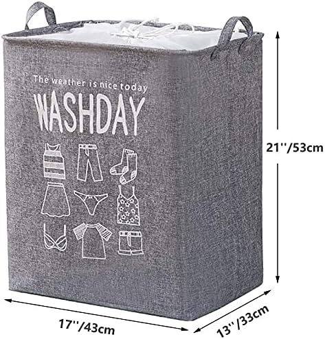 Eva Collapsible Laundry Basket Wash Day(1948)-Grey  Apricot   