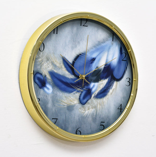 35 Cm Wall Clock-Feathers