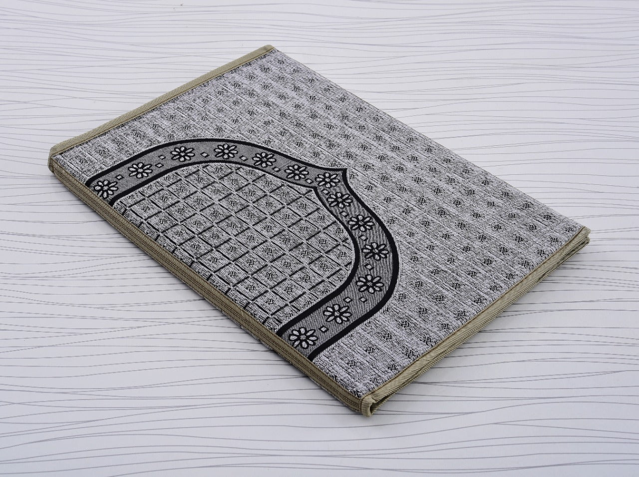 Foldable Prayer mat With Backrest-Beige  Apricot   