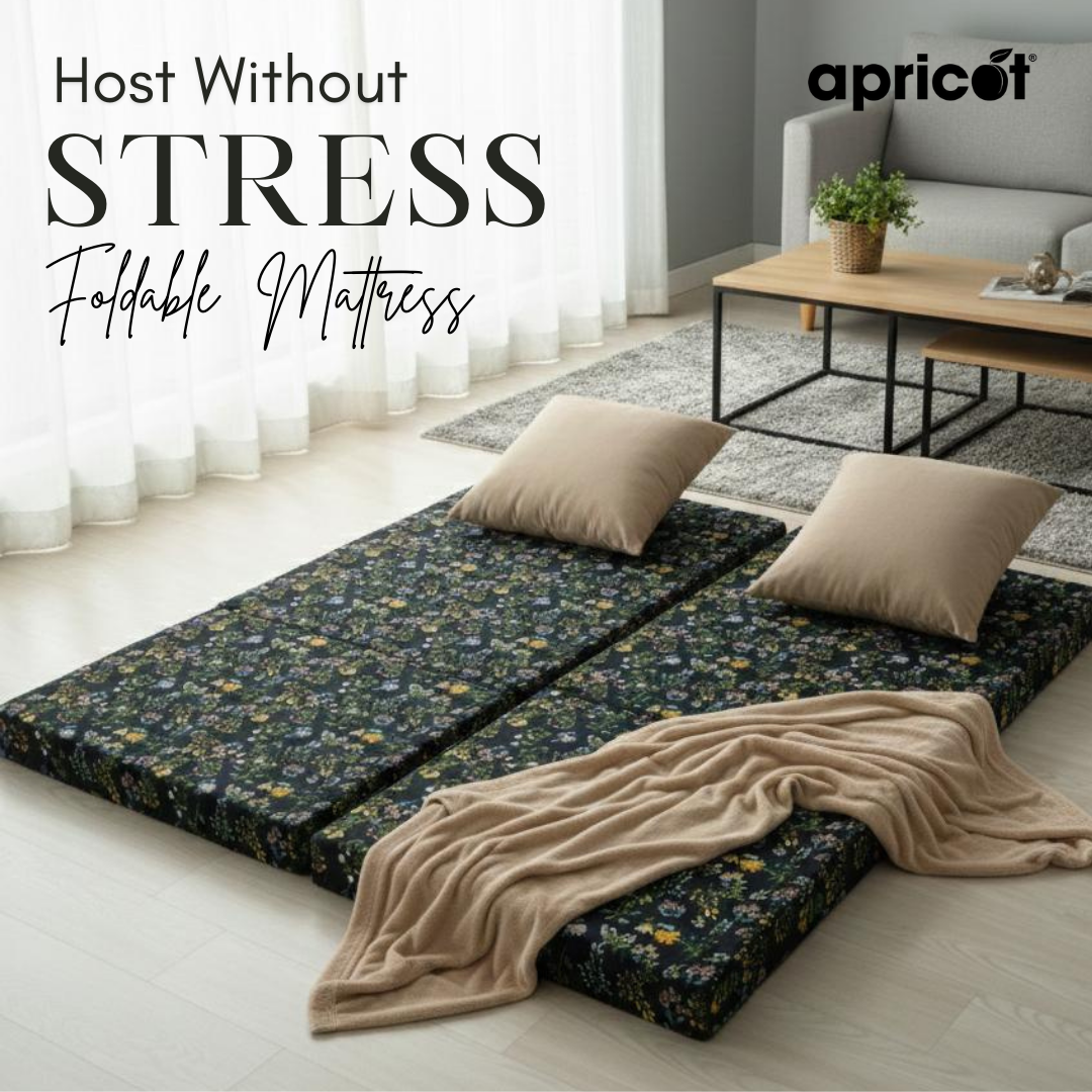 Foldable Mattress Mattress-Black Meadows Protectors Apricot