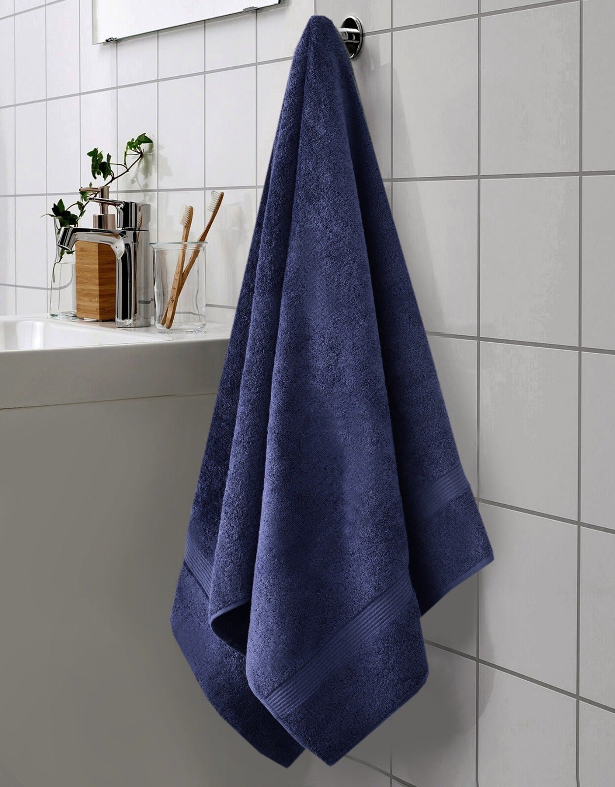 Full size Bath Sheet-Petrol Blue Apricot