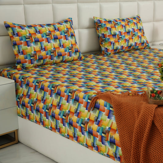 2Pcs Single Bed Sheet- Coral Rush