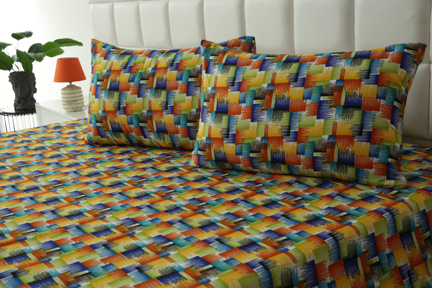 2Pcs Single Bed Sheet- Coral Rush