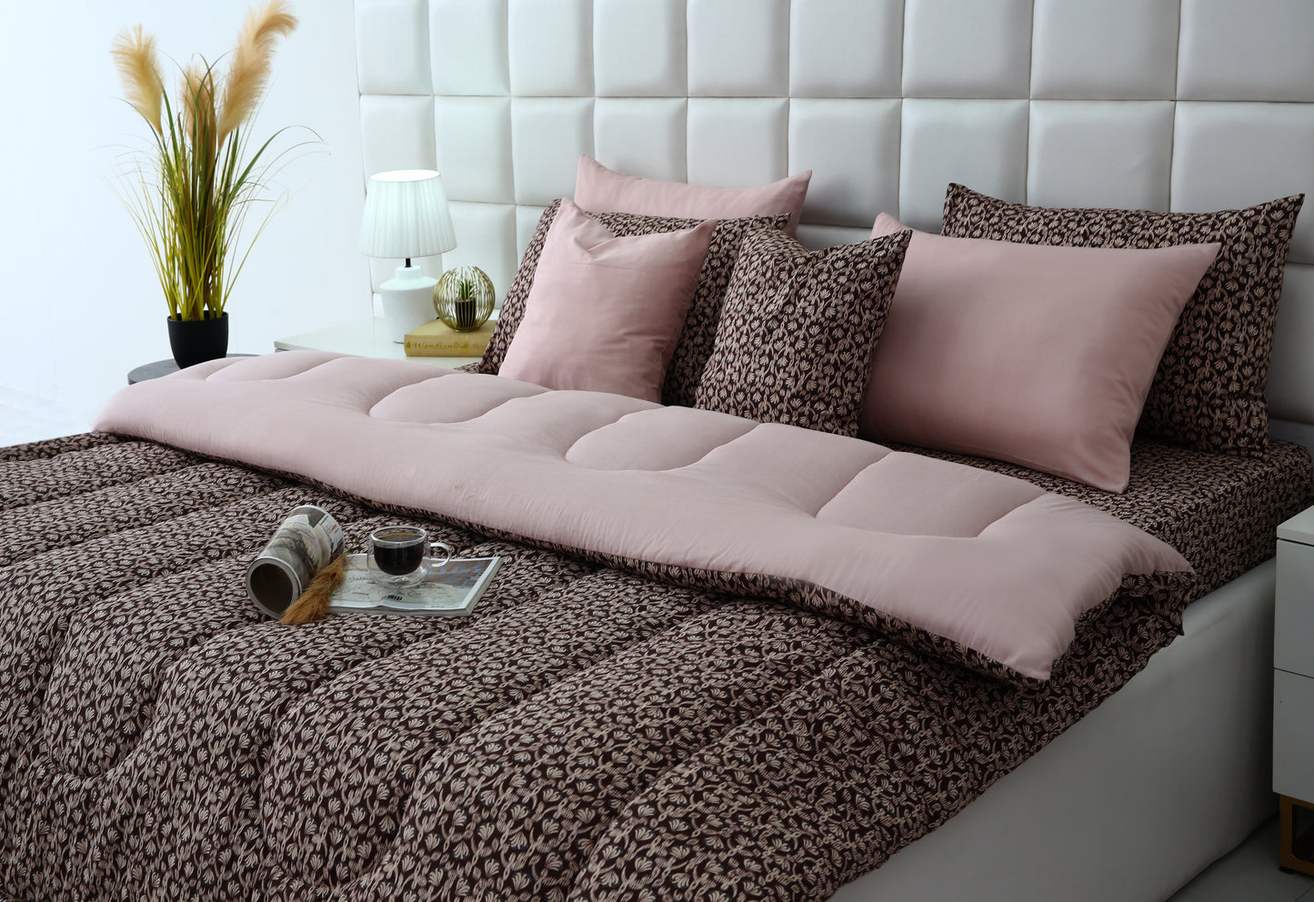 8 PCs Winter Comforter Set-Coral Reef Comforters Apricot