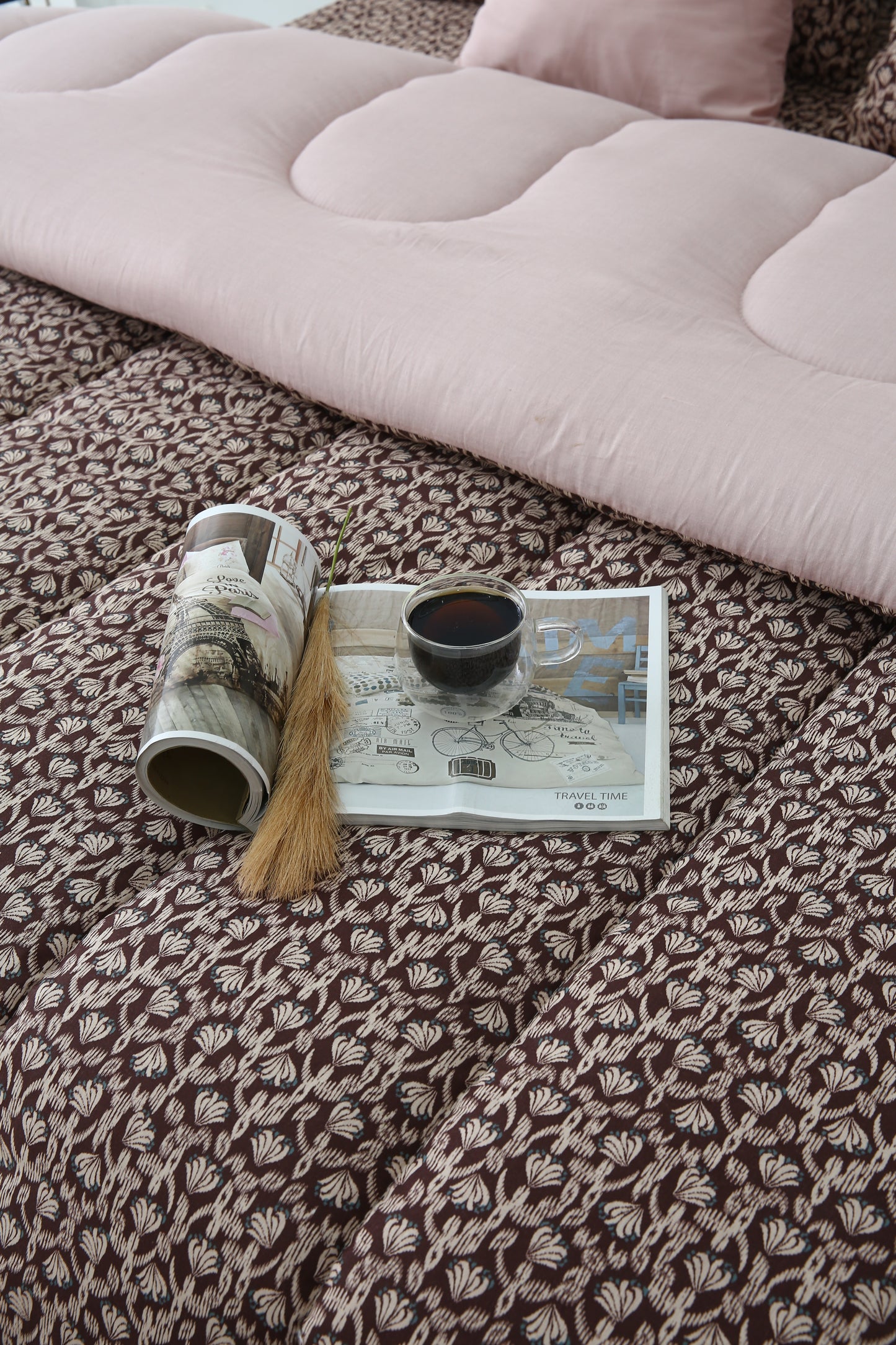 1 PC Double Winter Comforter-Coral Reef Comforters Apricot