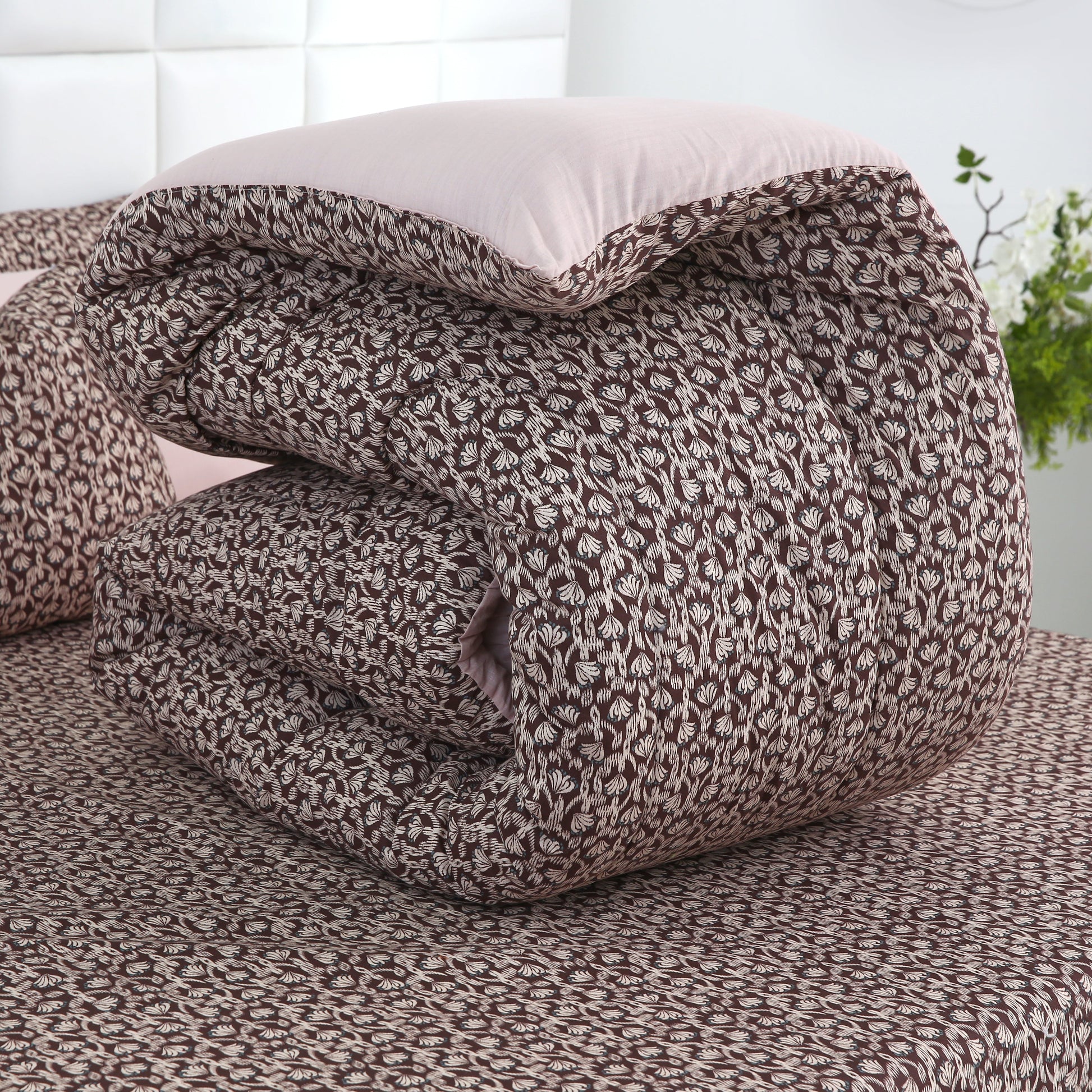 1 PC Double Winter Comforter-Coral Reef Comforters Apricot