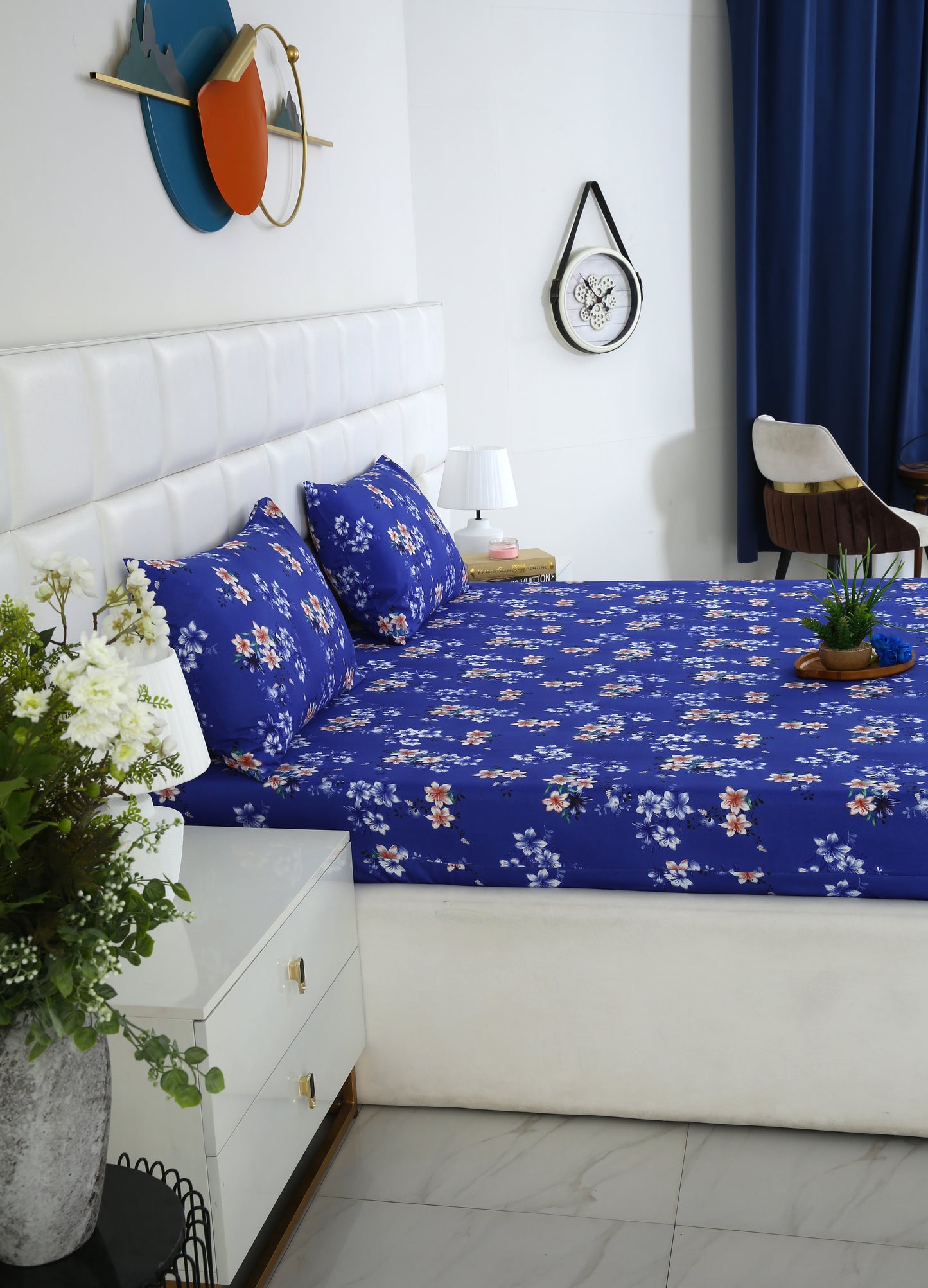 Zipper Mattress Cover Printed-Phlox Protectors Apricot