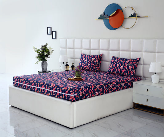 Zipper Mattress Cover Printed-Autumn Bloom Protectors Apricot