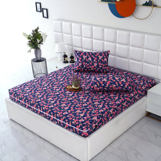 Zipper Mattress Cover Printed-Autumn Bloom Protectors Apricot