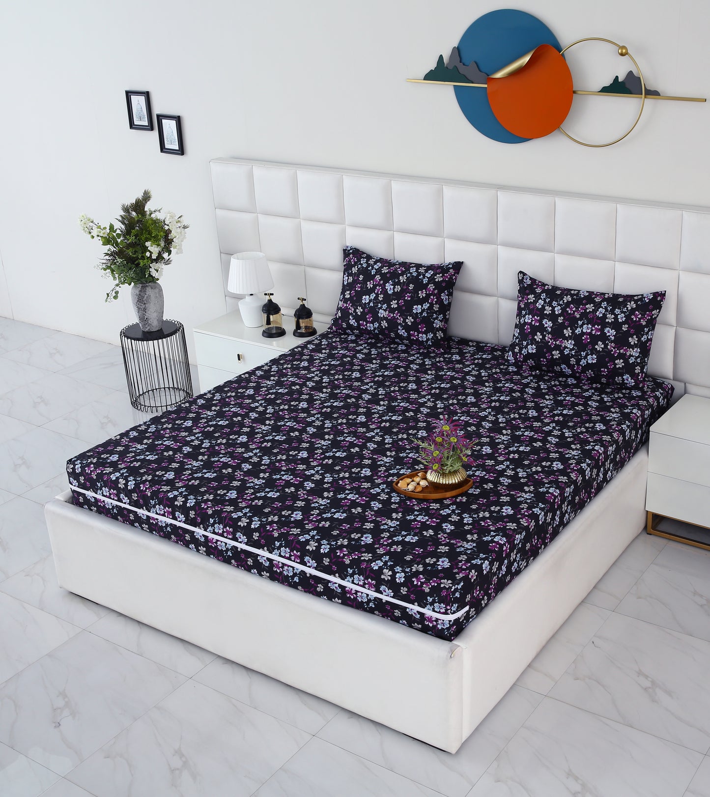 Zipper Mattress Cover Printed-Rosemary Protectors Apricot