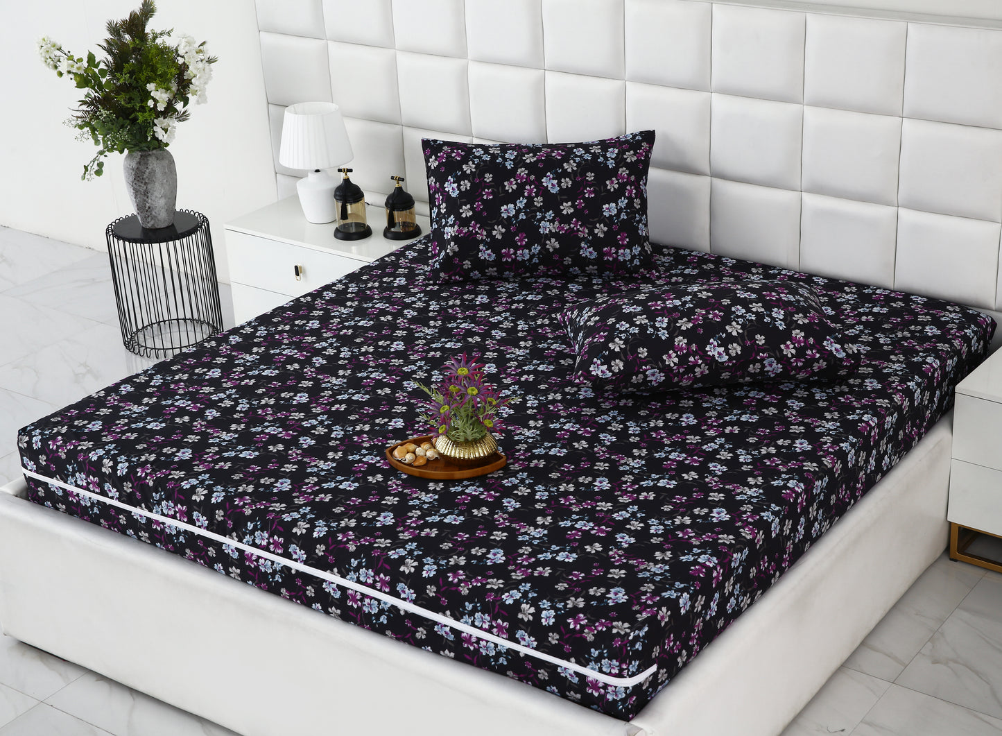 Zipper Mattress Cover Printed-Rosemary Protectors Apricot