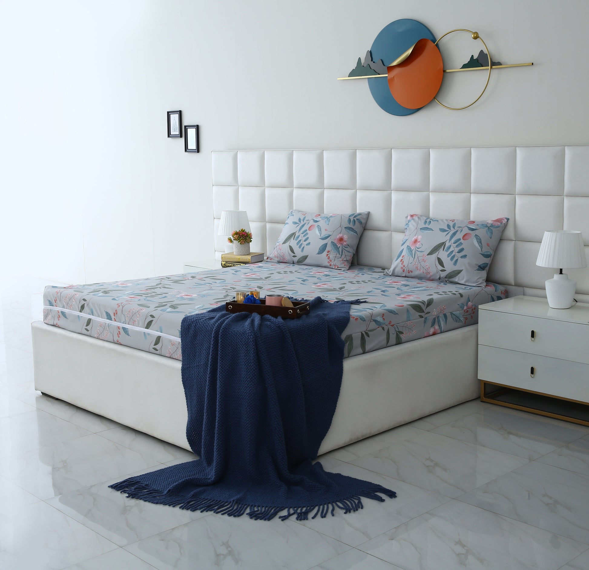 Zipper Mattress Cover Printed-Petunia Protectors Apricot