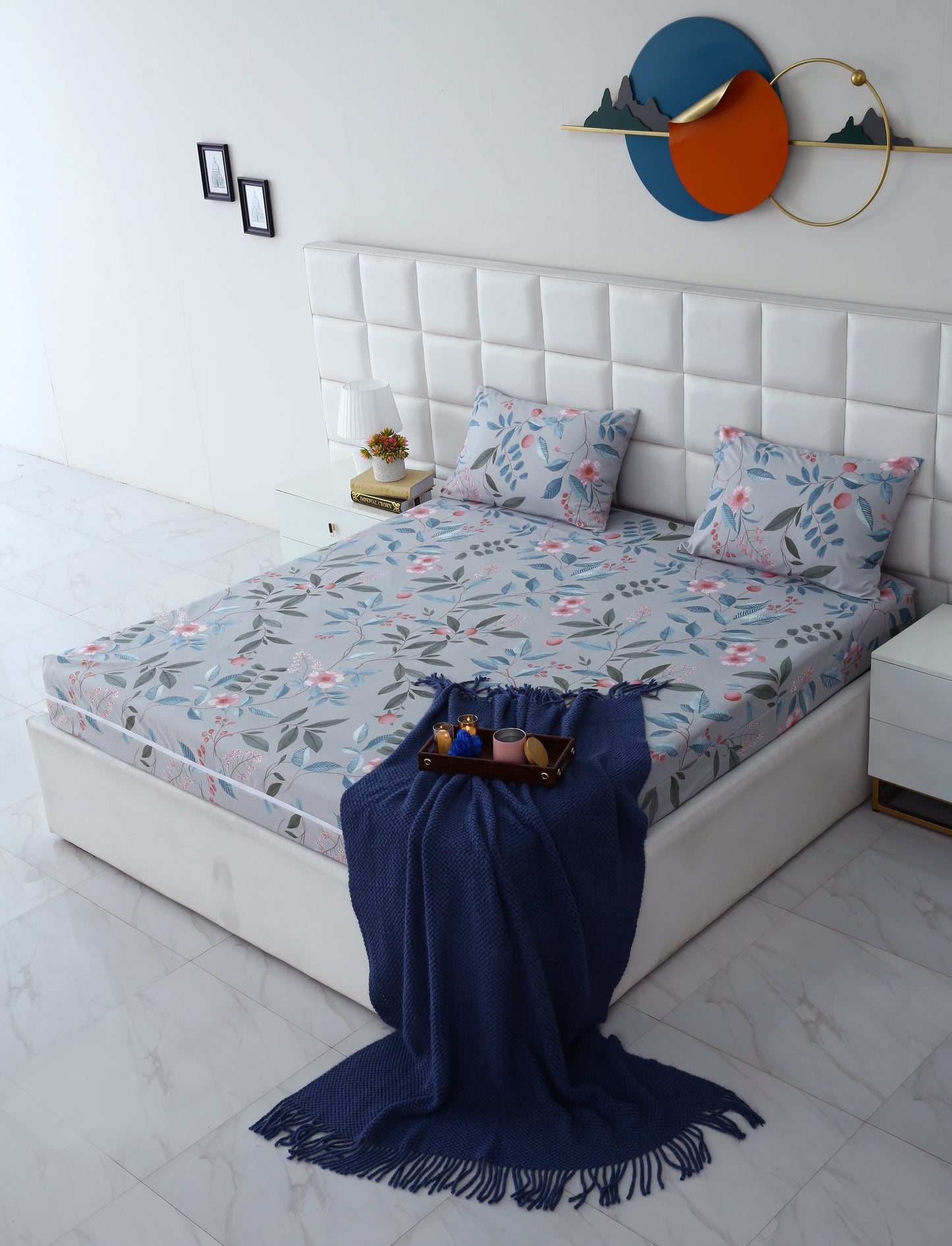 Zipper Mattress Cover Printed-Petunia Protectors Apricot