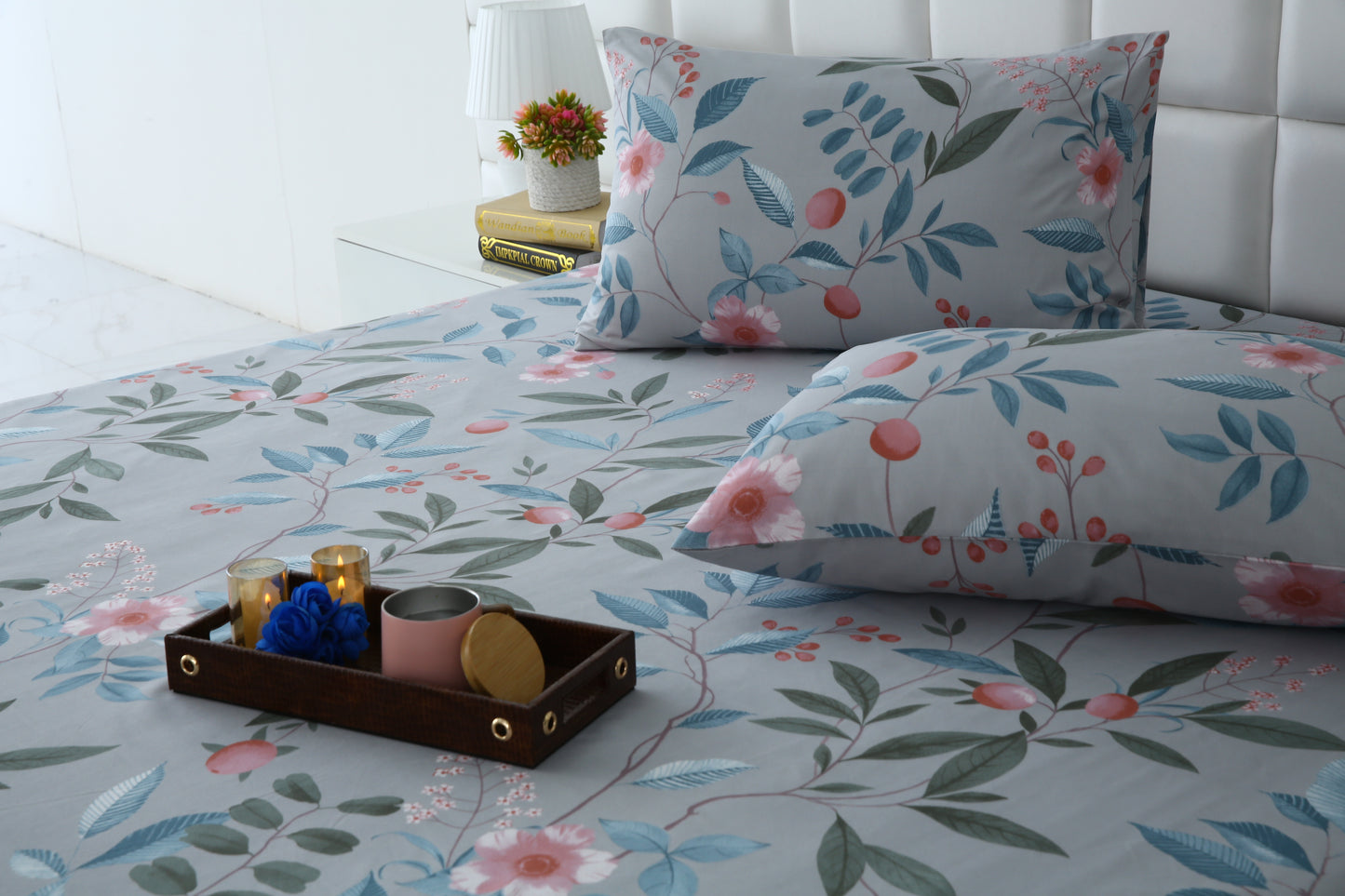 Zipper Mattress Cover Printed-Petunia Protectors Apricot