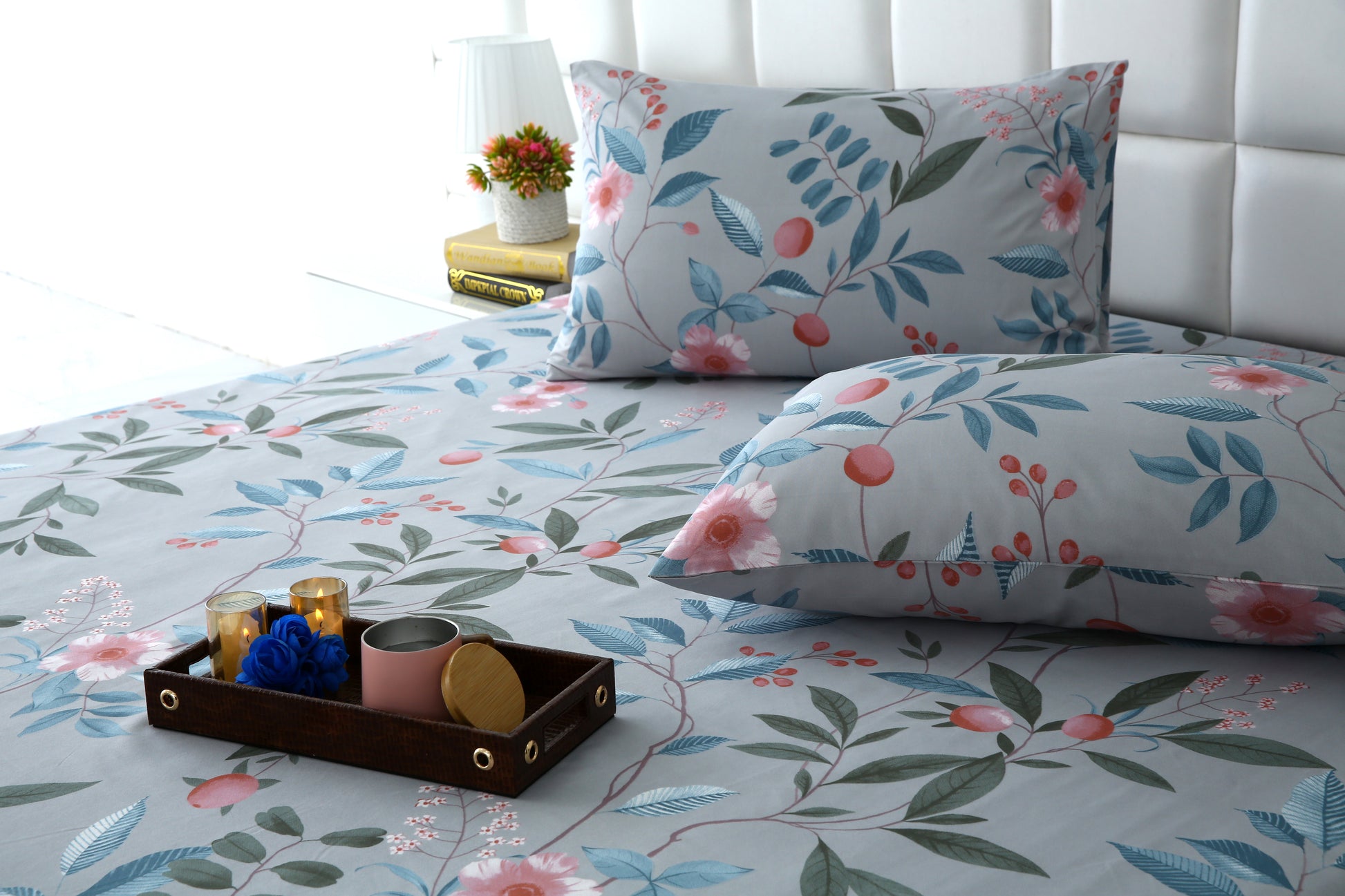 Zipper Mattress Cover Printed-Petunia Protectors Apricot