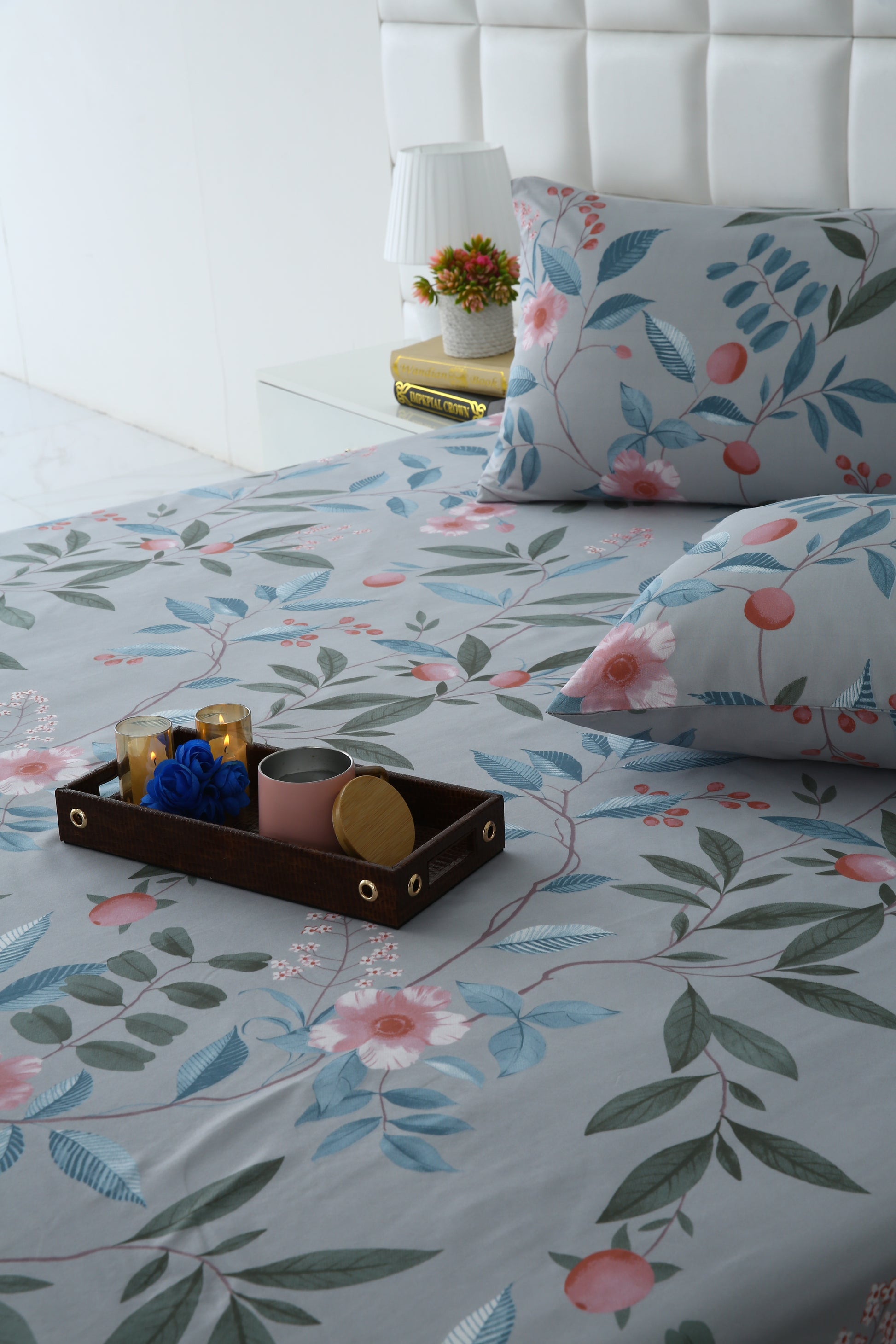 Zipper Mattress Cover Printed-Petunia Protectors Apricot