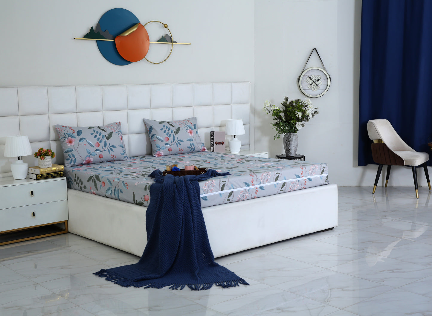 Zipper Mattress Cover Printed-Petunia Protectors Apricot