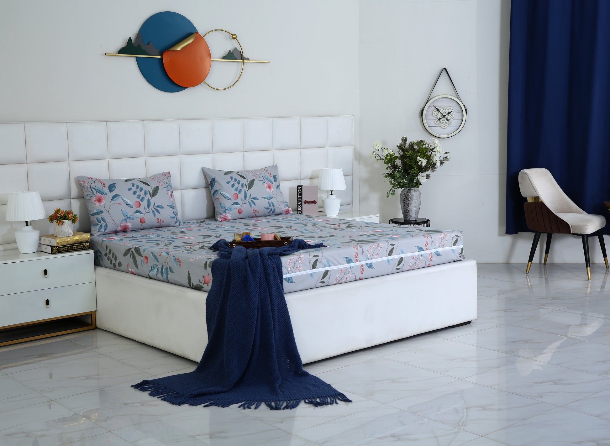 Zipper Mattress Cover Printed-Petunia Protectors Apricot