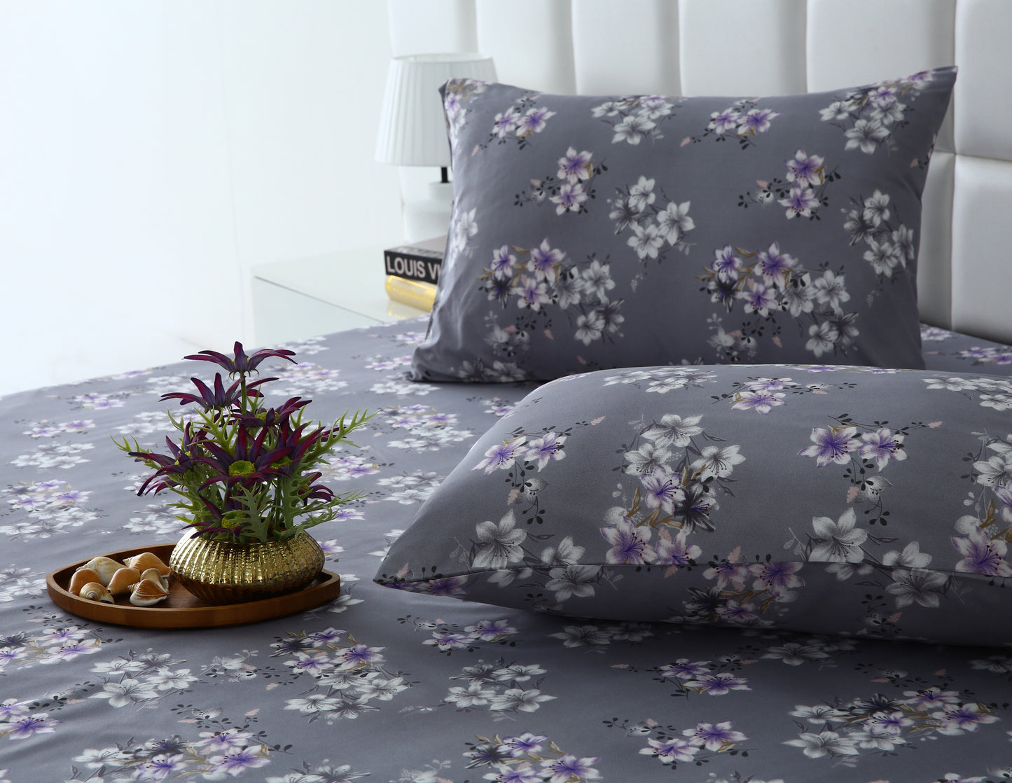 Zipper Mattress Cover Printed-White Rose Protectors Apricot