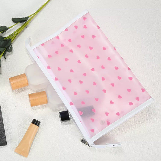 PU Waterproof Travel Cosmetic Bag Heart-SA2408-280(Lilac) Cosmetic Pouches Apricot