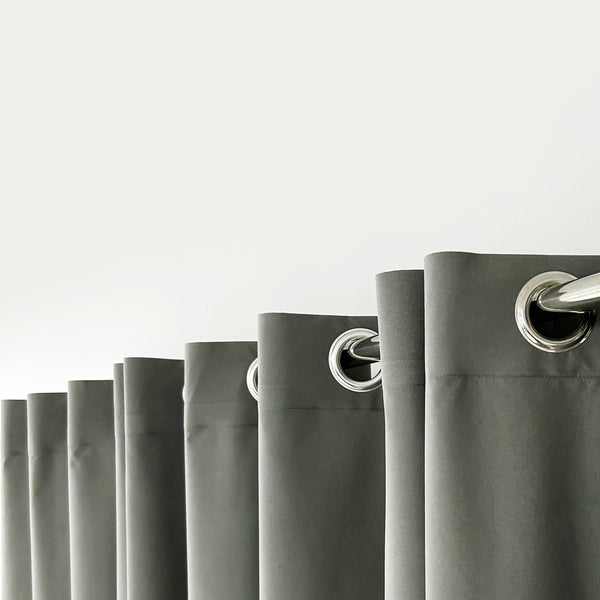 Plain Dyed Laminated Curtain-Grey