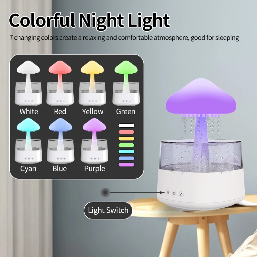 Cloud Rain Humidifier With 7 Colors Light-SA2411-62 Apricot