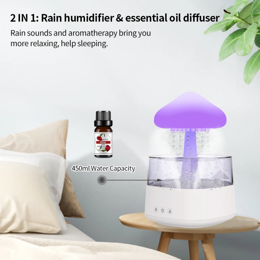 Cloud Rain Humidifier With 7 Colors Light-SA2411-62 Apricot