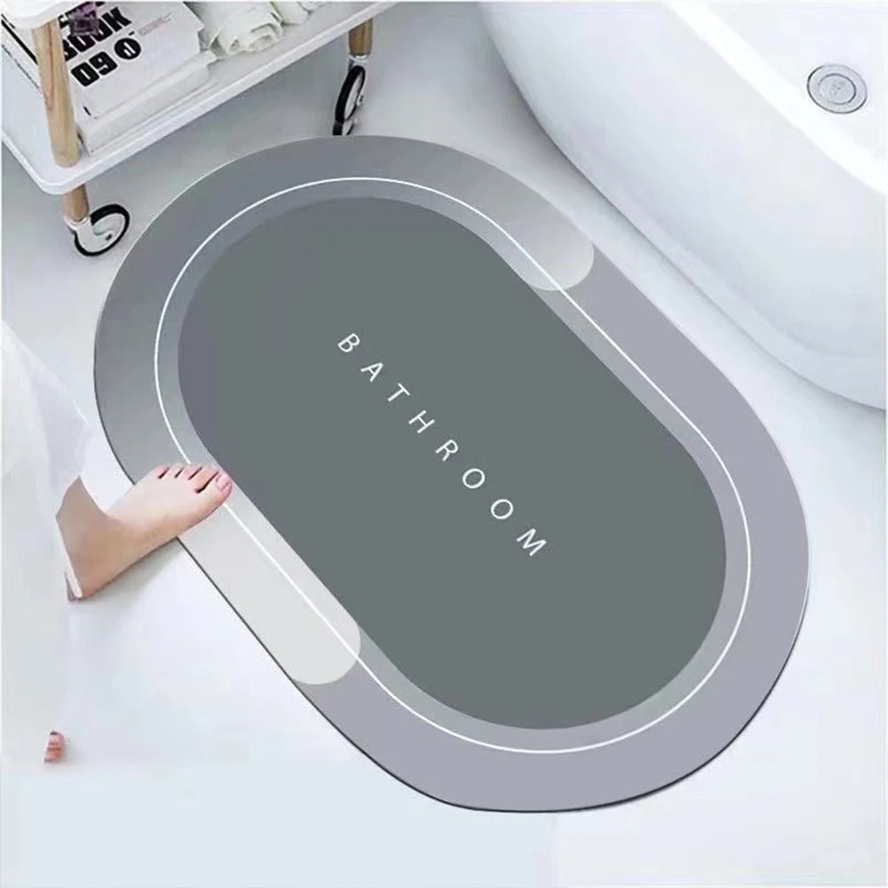 Water Absorbent Anti slip Bath mat-Grey