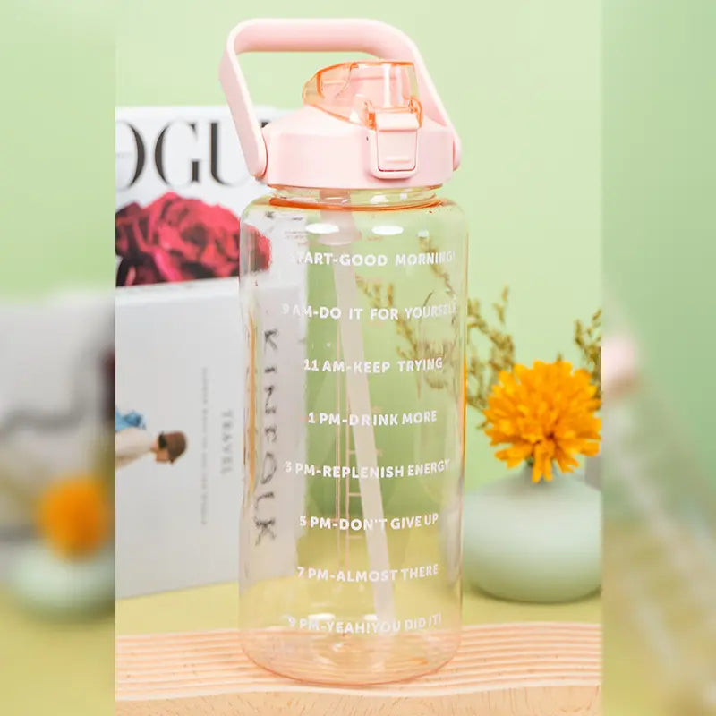 Motivational Water Bottle With Time Labeling(SA2408-221) Apricot