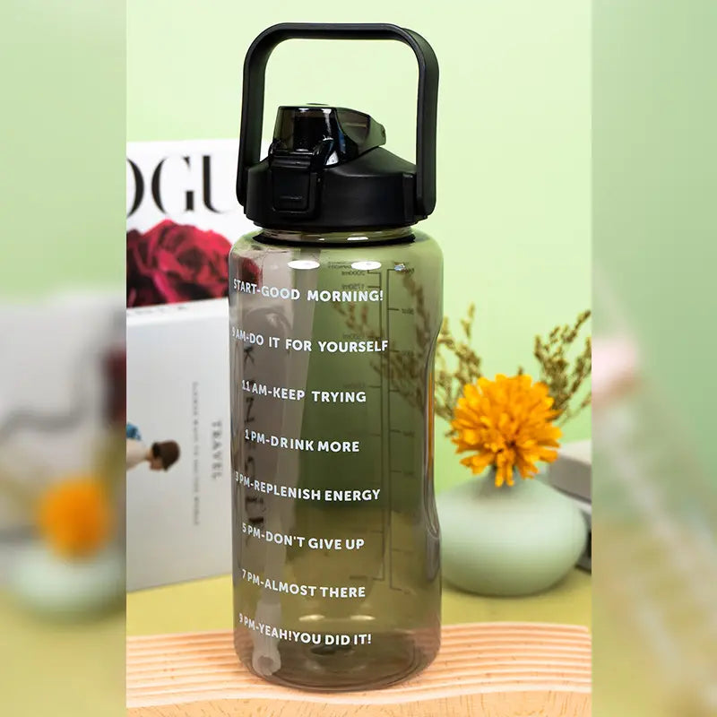 Motivational Water Bottle With Time Labeling(SA2408-221) Apricot Black