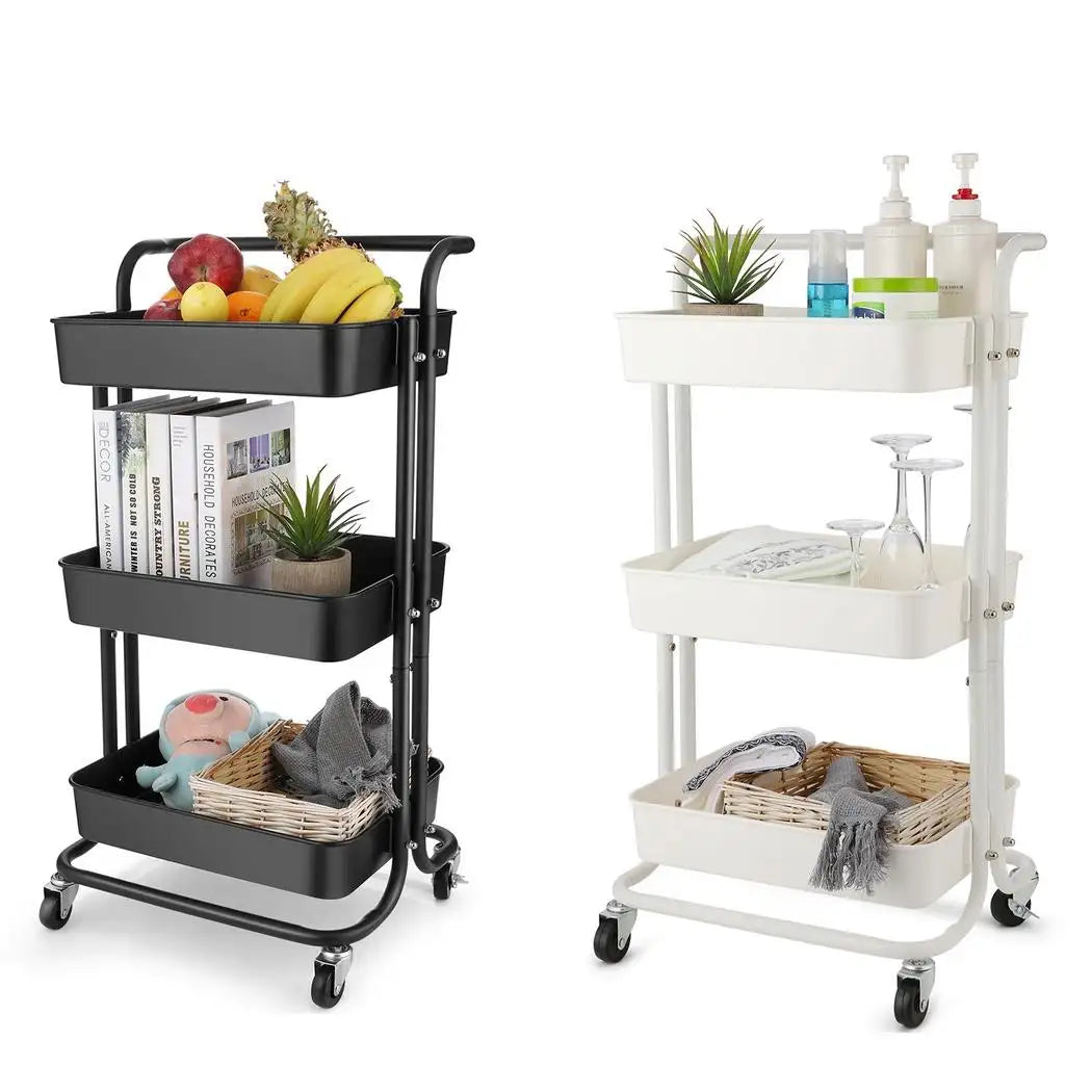 3-Layers Multi-function Trolley Storage Organizer(15262) Storage Organizer Apricot