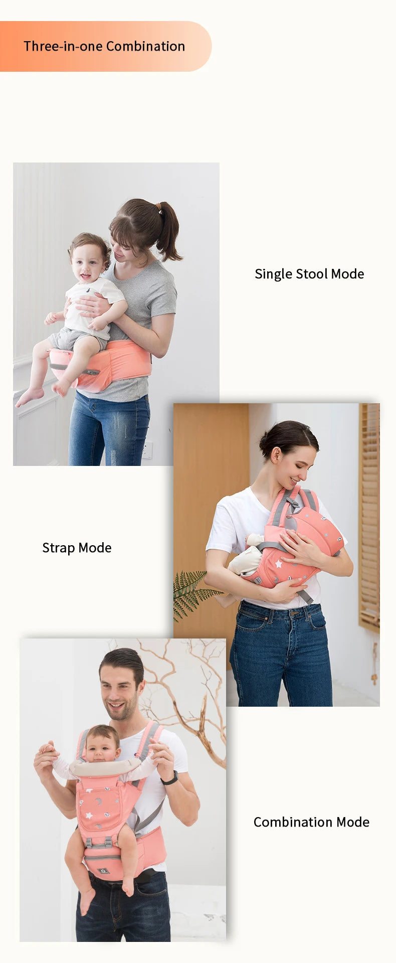 Multifunctional Baby Carrier for Newborn to Toddlers-SA2408-181 Blankets Apricot