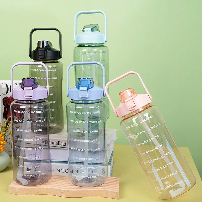 Motivational Water Bottle With Time Labeling(SA2408-221) Apricot